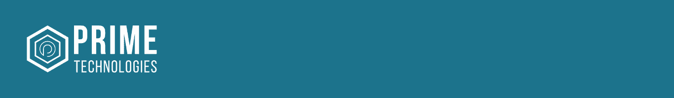 Prime Technologies logo with IT certification theme and globe imagery.