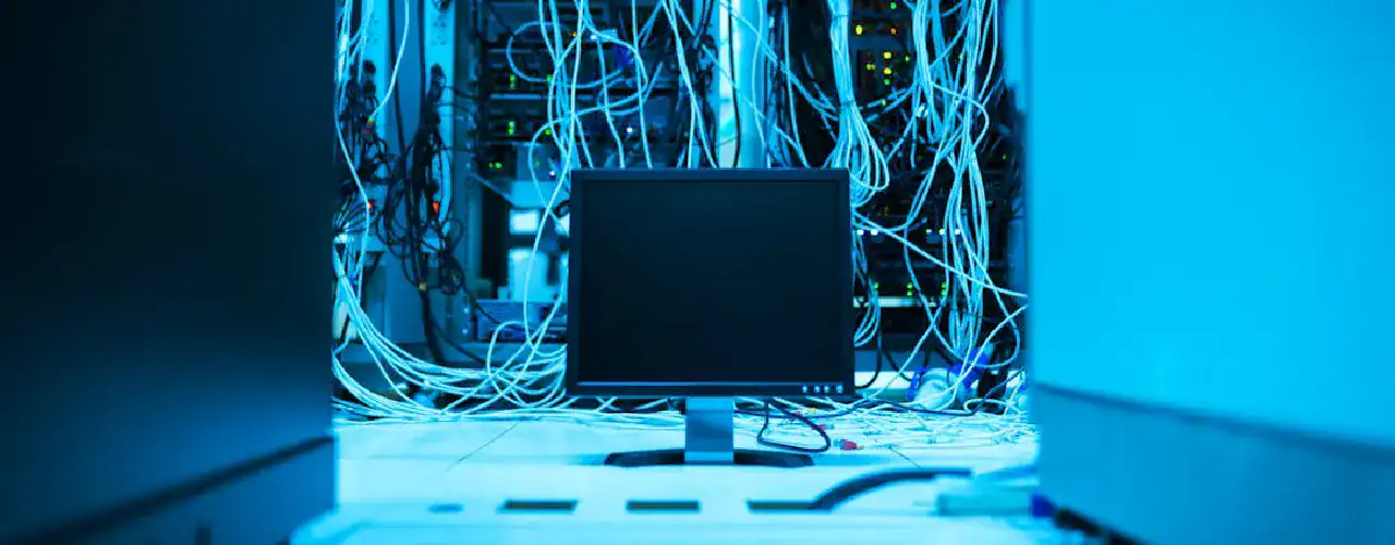 Abstract image representing network connections with the Dell EMC logo subtly integrated and the Prime Technologies logo, emphasizing foundational Dell EMC networking knowledge.