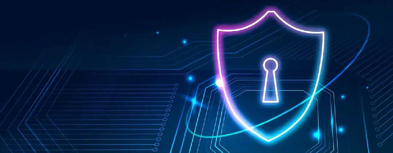 Abstract image representing strategic information security management with interconnected organizational layers and security symbols, with the ISACA logo subtly integrated, alongside the Prime Technologies logo, emphasizing high-level security management knowledge.