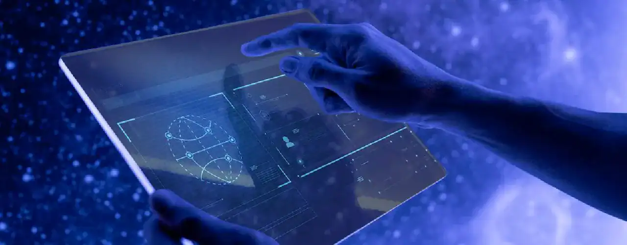 Abstract image representing data analysis and visualization with interconnected data points and the CompTIA logo subtly integrated, alongside the Prime Technologies logo, emphasizing core data analysis skills.