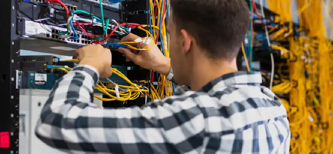 Abstract image representing a modern network with elements of cloud, automation, and wireless, with the Cisco CCNA logo subtly integrated, alongside the Prime Technologies logo, emphasizing the CCNA's relevance to future networking.