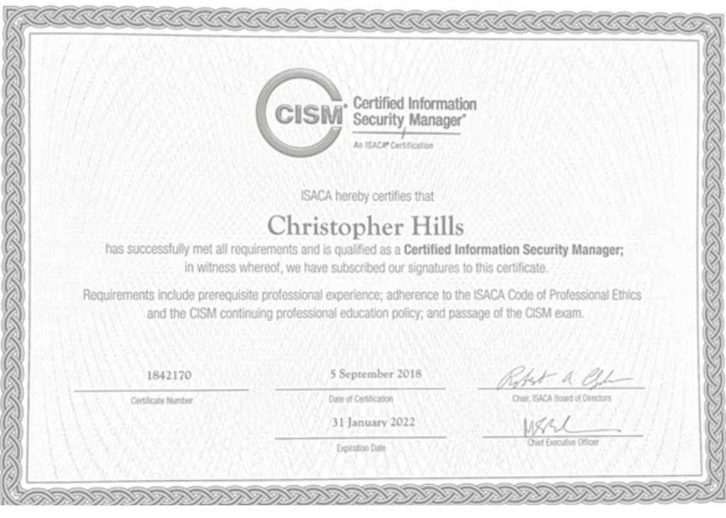 CISM Certification Fees in India.