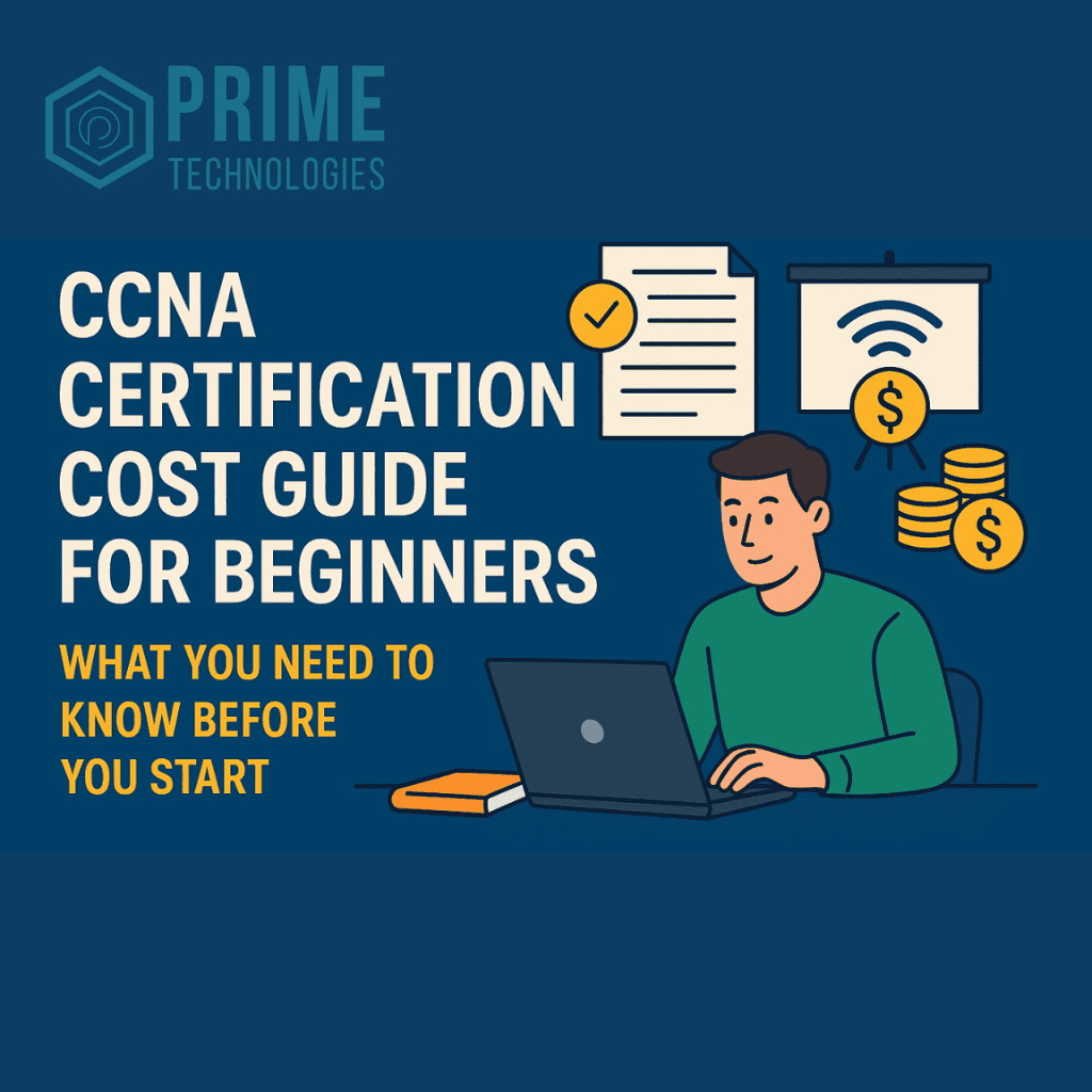 CCNA certification cost guide for beginners showing exam fees and study options.