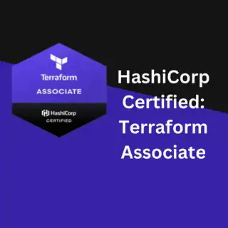 HashiCorp Terraform Associate certification badge for cloud infrastructure.