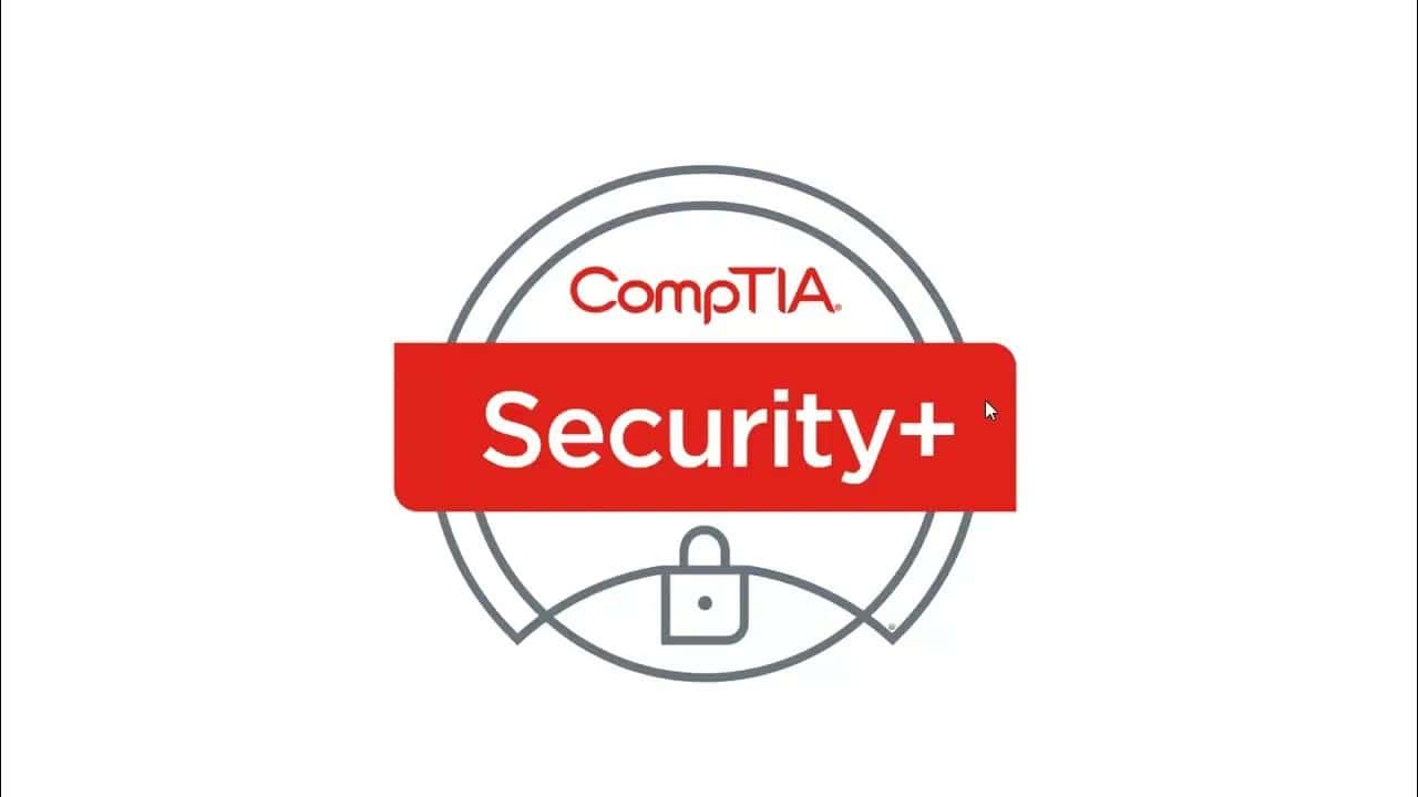 CompTIA Security+ renewable certification badge for cybersecurity professionals.